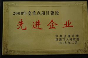 2008年項(xiàng)目建設(shè)先進(jìn)企業(yè)